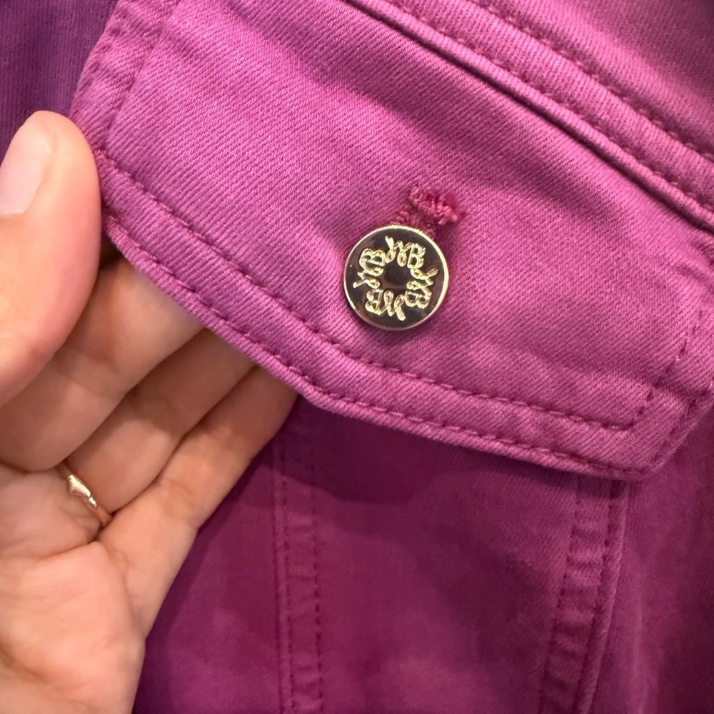 White House Black Market Purple Utility Jacket Peplum Silhouette - Picture 4 of 6